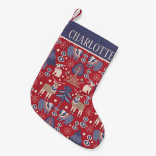 Personalisierter skandinavischer MusterNordic Kleiner Weihnachtsstrumpf