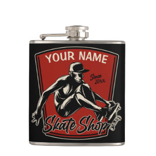 Personalisierter Skate Shop Grab Trick Skateboardi Flachmann