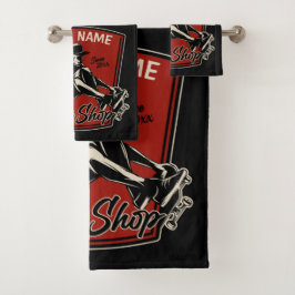 Personalisierter Skate Shop Schnupperklettern Skat Badhandtuch Set