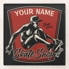 Personalisierter Skate Shop Schnupperklettern Skat Glasuntersetzer