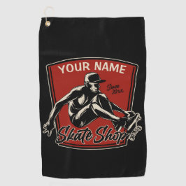 Personalisierter Skate Shop Schnupperklettern Skat Golfhandtuch