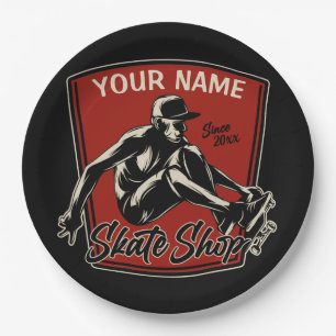 Personalisierter Skate Shop Schnupperklettern Skat Pappteller