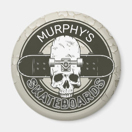 Personalisierter Skater NAME Skull Skateboarding S Magnet