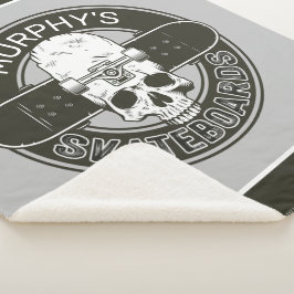 Personalisierter Skater NAME Skull Skateboarding S Sherpadecke