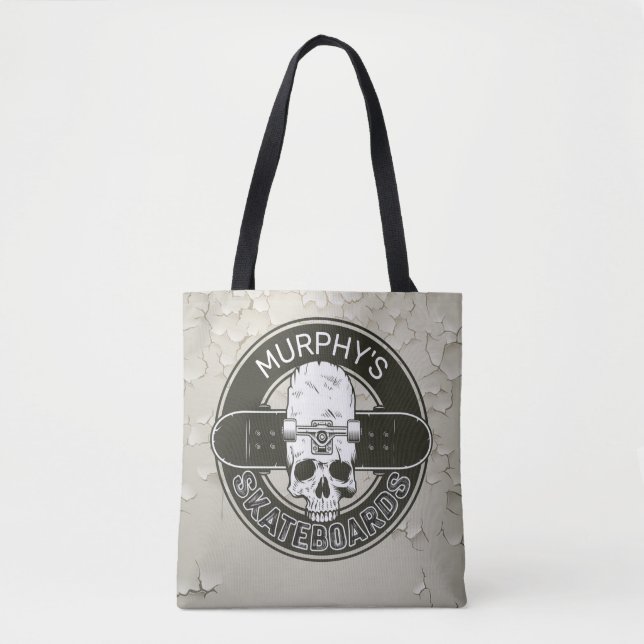 Personalisierter Skater NAME Skull Skateboarding S Tasche (Vorderseite)