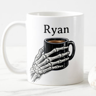 Personalisierter Skeletthand-Kaffeetassen-Geschenk Kaffeetasse