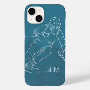 Personalisierter Skier skizziertes Zeichnen auf Case-Mate iPhone Hülle