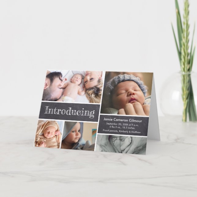 Personalisierter Skihütte Einführung der Baby-Foto Karte (Vorderseite)