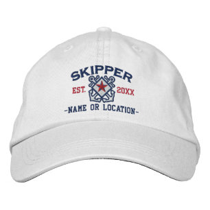 Personalisierter Skipper Nautical Star Stickerei Bestickte Baseballkappe