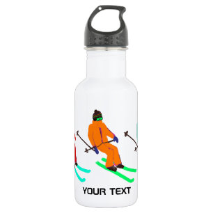 Personalisierter Skischuhfahrer Edelstahlflasche