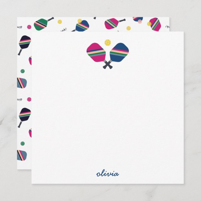 Personalisierter Skriptname Blue Note Card Pickleb Mitteilungskarte (Vorne/Hinten)