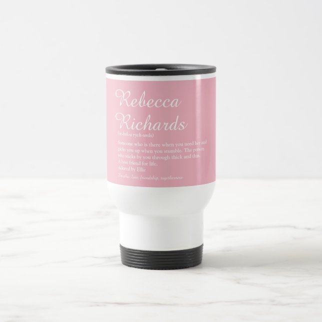 Personalisierter Skriptname Definition Girly Pink  Reisebecher (Mittel)