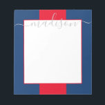 Personalisierter Skriptname Editor für Farbblock Notizblock<br><div class="desc">PreppyPrint.com - Fügen Sie diesem Notizblock Ihre personalisierte Touch hinzu. Klicken Sie auf "Personalisieren" und dann auf "Anpassen", um die Farbe und die Größe des Schriftartes zu ändern, um die richtige Suche nach Ihrem Namen anzupassen. Übertragen Sie dieses Design auch auf die Produkte Ihrer Wahl! Bitte besuchen Sie meinen Designer-Shop,...</div>