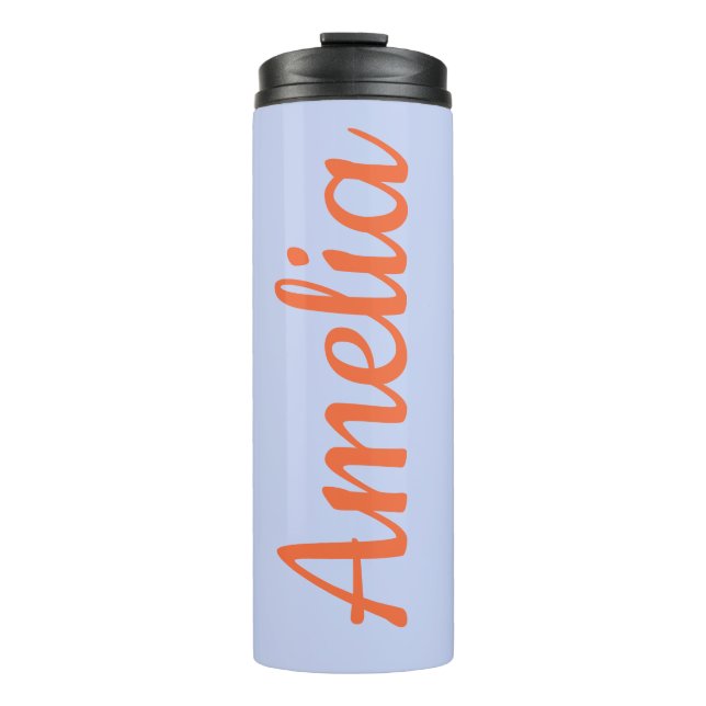 Personalisierter Skriptname Lavender Bridal Gevor Thermosbecher (Vorderseite)