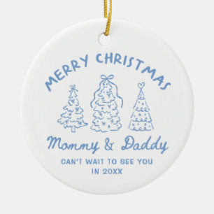 Personalisierter skurriler Baby-Ankündigungs-Schmu Keramik Ornament