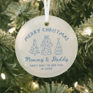 Personalisierter skurriler Baby-Ankündigungs-Schmu Ornament Aus Glas