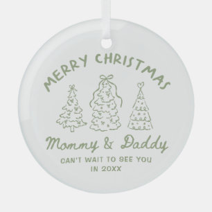 Personalisierter skurriler Baby-Ankündigungs-Schmu Ornament Aus Glas