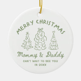 Personalisierter skurriler Baby-Ankündigungsschmuc Keramik Ornament