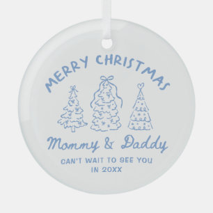 Personalisierter skurriler Baby-Ankündigungsschmuc Ornament Aus Glas