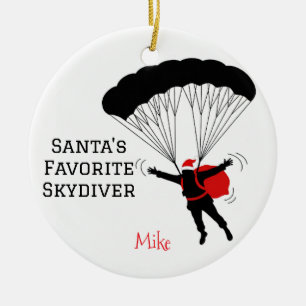 Personalisierter Skydiver-Liebhaber des Weihnachts Keramik Ornament