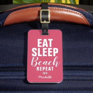 Personalisierter Sleep Beach Wiederholung Reisegep Gepäckanhänger