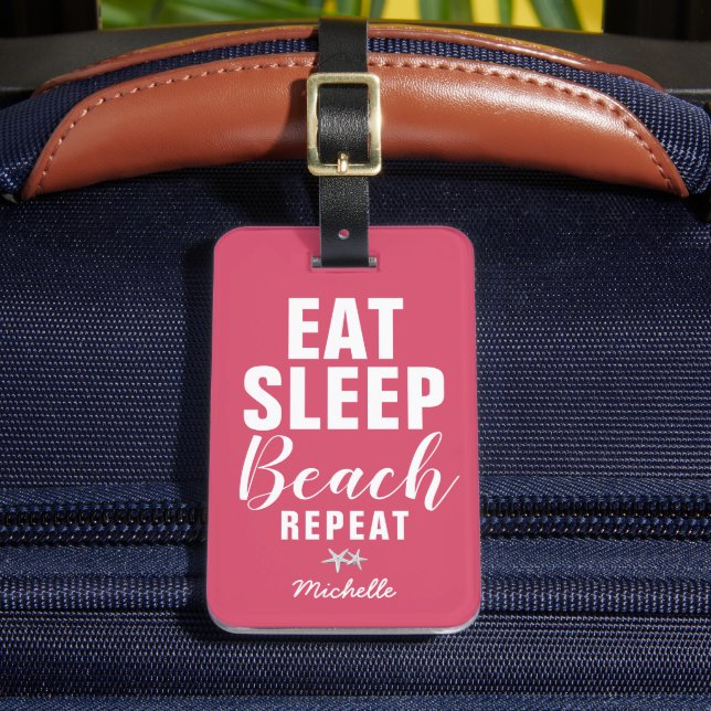 Personalisierter Sleep Beach Wiederholung Reisegep Gepäckanhänger (Vorderseite Insitu 2)