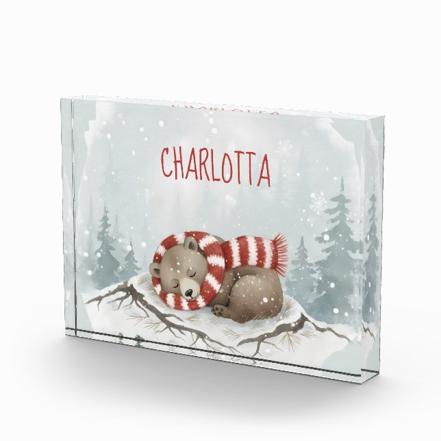 Personalisierter Sleeping Bear Foto-Block, Maßgesc Fotoblock (Rechts)