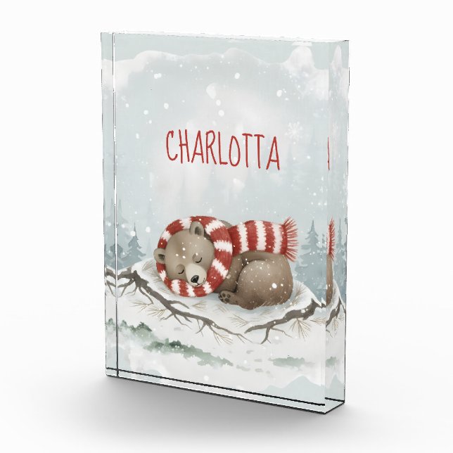 Personalisierter Sleeping Bear Foto-Block, Maßgesc Fotoblock (Rechts)