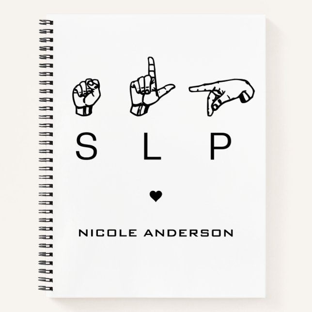 Personalisierter SLP-Sprachpathologe ASL Notizbuch (Vorderseite)