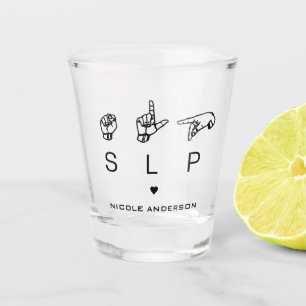 Personalisierter SLP-Sprachpathologe ASL Schnapsglas