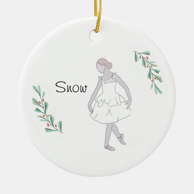 Personalisierter Snow-Keepake Keramik Ornament (Vorne)