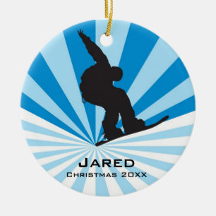 Personalisierter Snowboarder Keramikornament