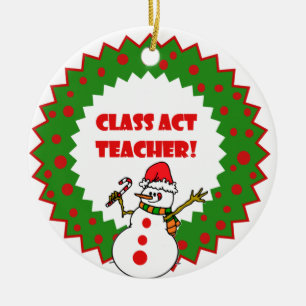 Personalisierter Snowman Lehrer Keepake Ornament
