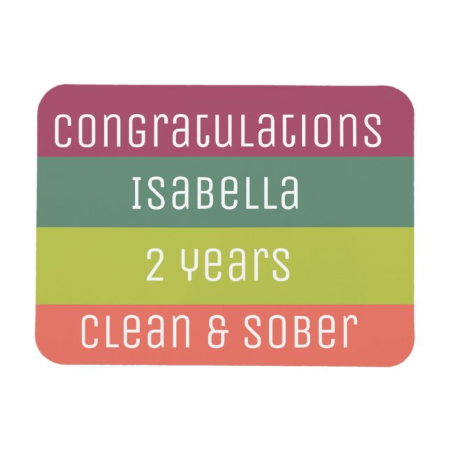 Personalisierter Sobriety Jubiläum 12 Stufen Gebur Magnet (Horizontal)