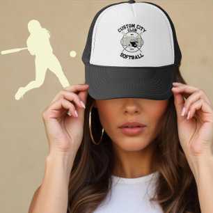 Personalisierter Softball Club & City Name Gift Pl Truckerkappe