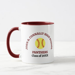 Personalisierter Softballspieler der Maroon High S Tasse