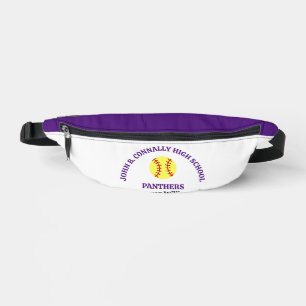 Personalisierter Softballspieler der Purple High S Bauchtasche