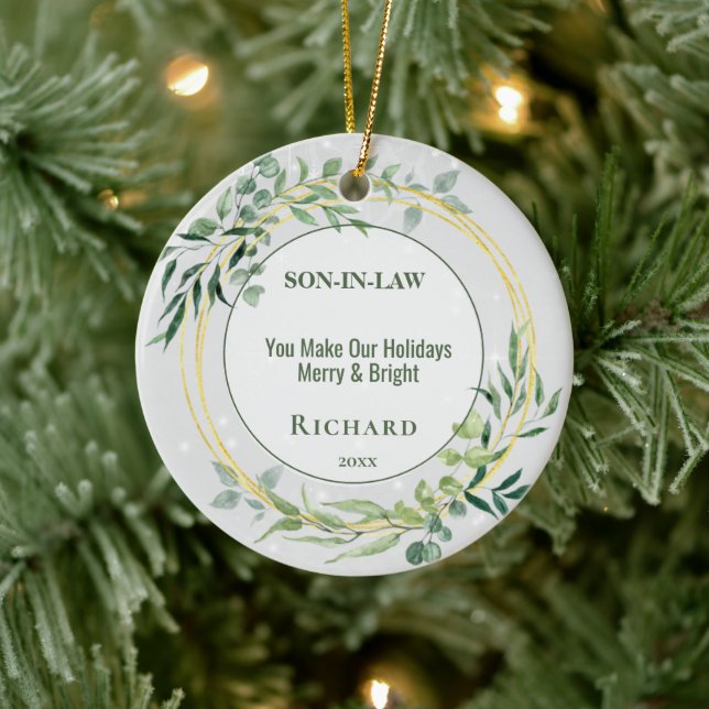 Personalisierter Sohn im Keramik  Keramik Ornament (Baum)
