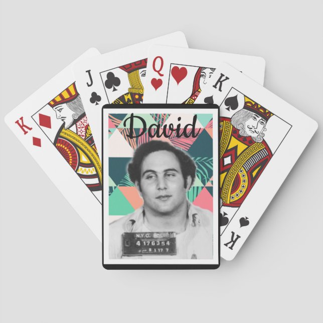 Personalisierter Sohn von Sam Berkowitz Artwork Spielkarten (Rückseite)