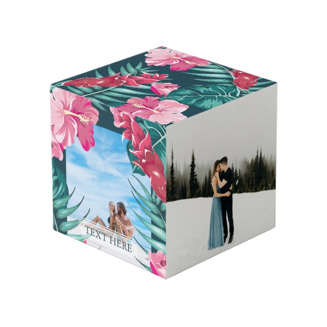 Personalisierter Sommer Exotic Blume Design Würfel (Vorderseite Schrägansicht)