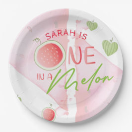Personalisierter Sommer in Melon Niedlich Pappteller