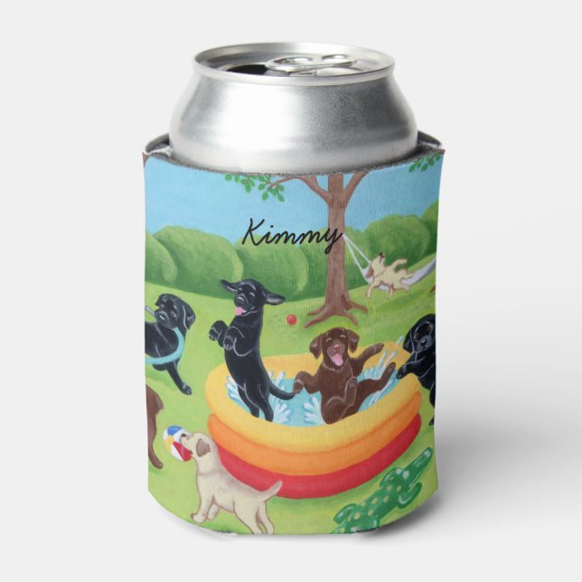 Personalisierter Sommer Spaß Labradors Malerei Dosenkühler (Kanne Vorderseite)