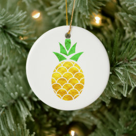 Personalisierter Sommerfoil Gold geometrische Anan Keramik Ornament