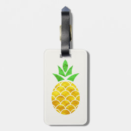 Personalisierter Sommerfoil Goldene Ananas Gepäckanhänger
