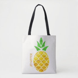Personalisierter Sommerfoil Goldene Ananas Tasche