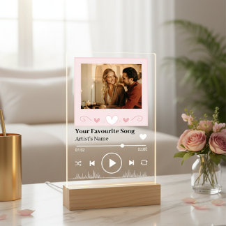 Personalisierter Song-Code Romantisches LED-Nachtl Acrylschild