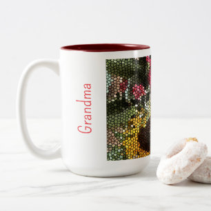 Personalisierter Sonnenblumen-Mosaik-Becher Zweifarbige Tasse