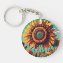 Personalisierter Sonnenblumen-Schlüsselanhänger, S