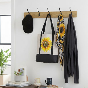 Personalisierter Sonnenblumenbeutel Tasche