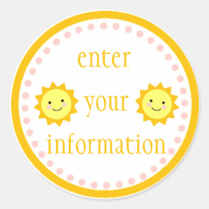 Personalisierter Sonnenschein-Aufkleber Runder Aufkleber